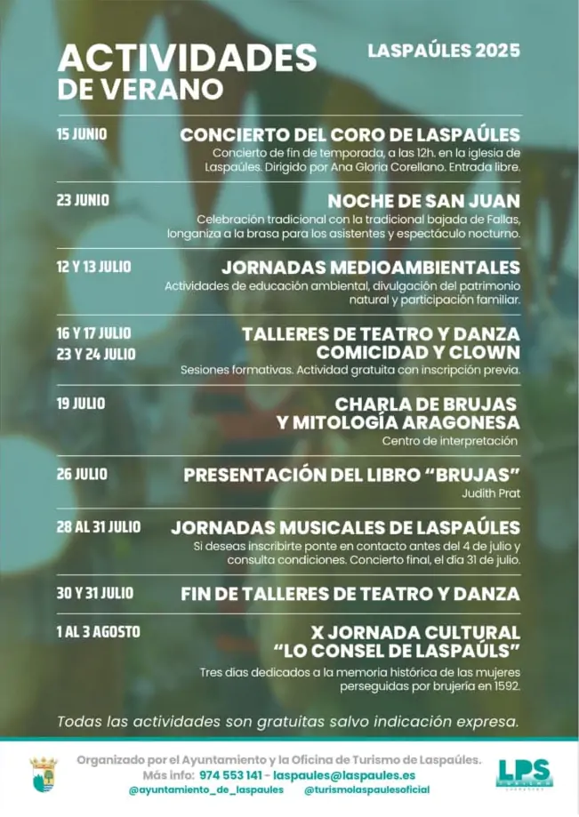Actividades de verano 2025 en Laspaúles | enBenas.com
