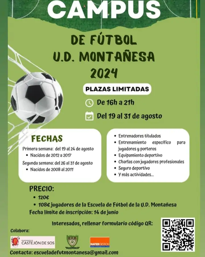 Campus de fútbol U.D. Montañesa 2024 | enBenas.com