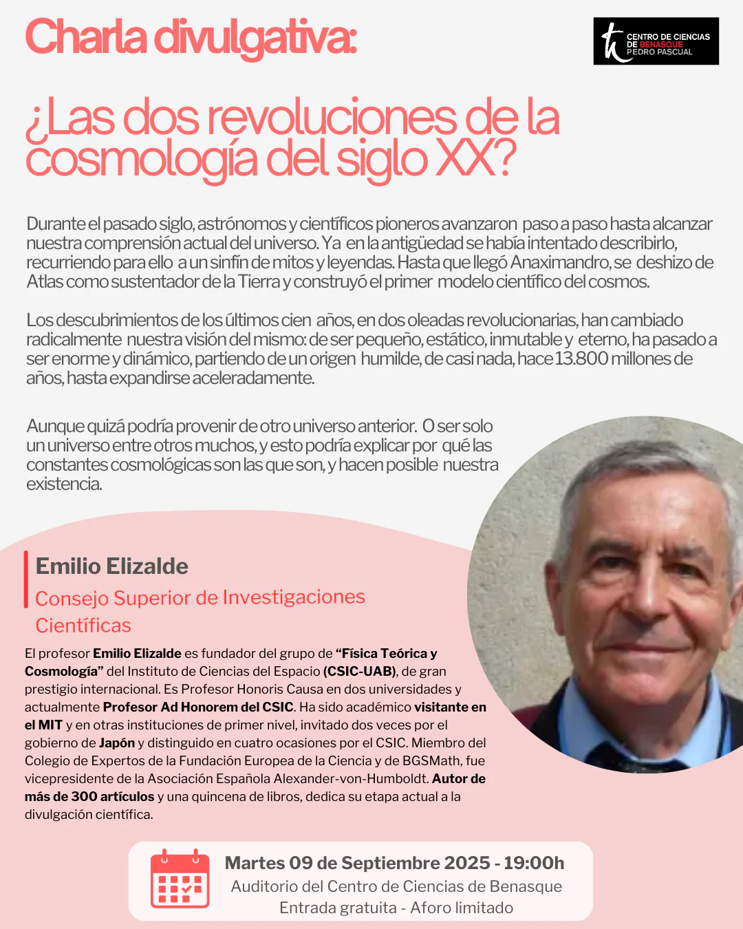 Charla de Divulgación: ¿Las dos revoluciones cosmológicas del siglo XX? | enBenas.com