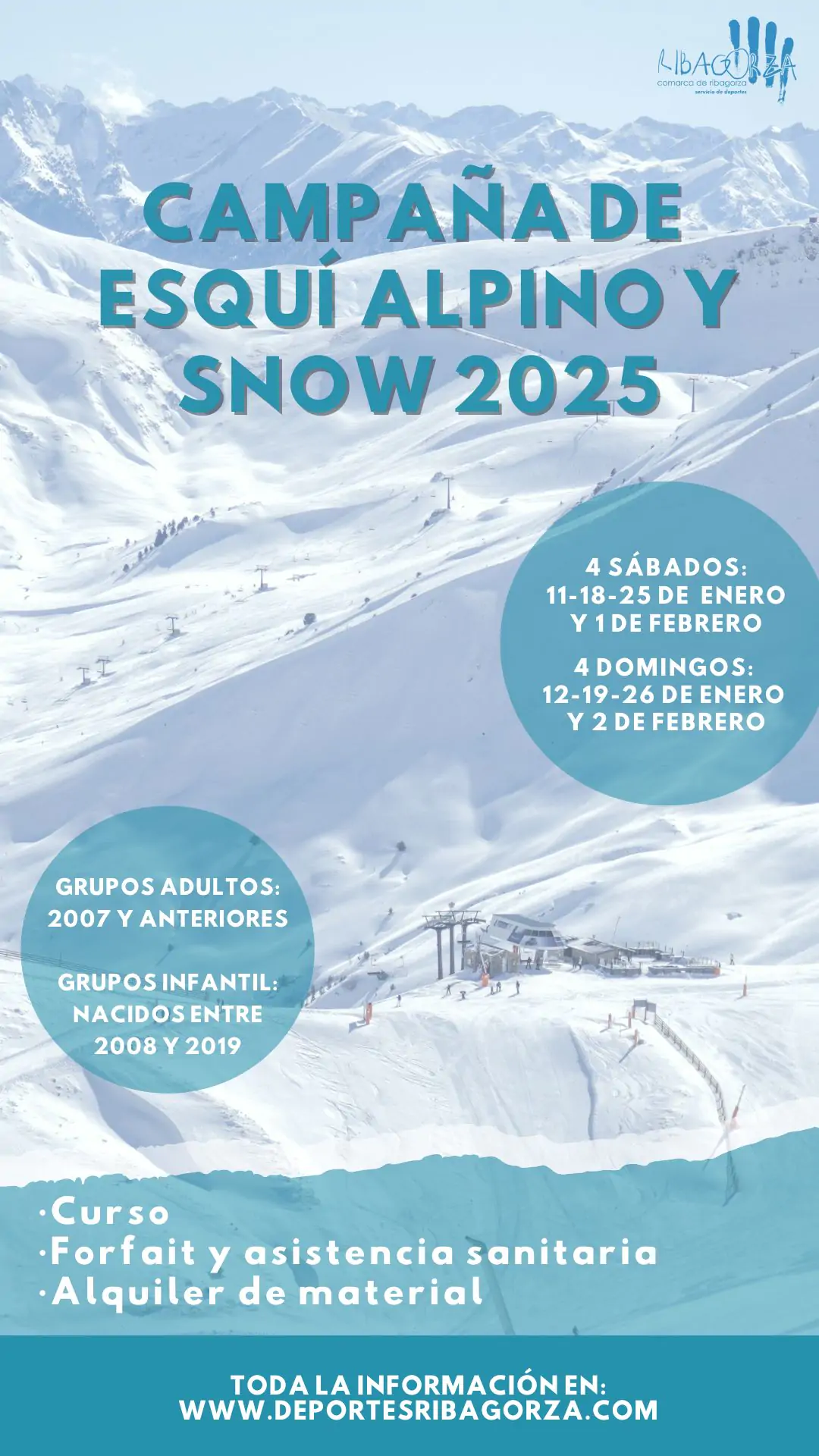 Cursos de esquí alpino, snowboard y esquí de fondo de Comarca | enBenas.com