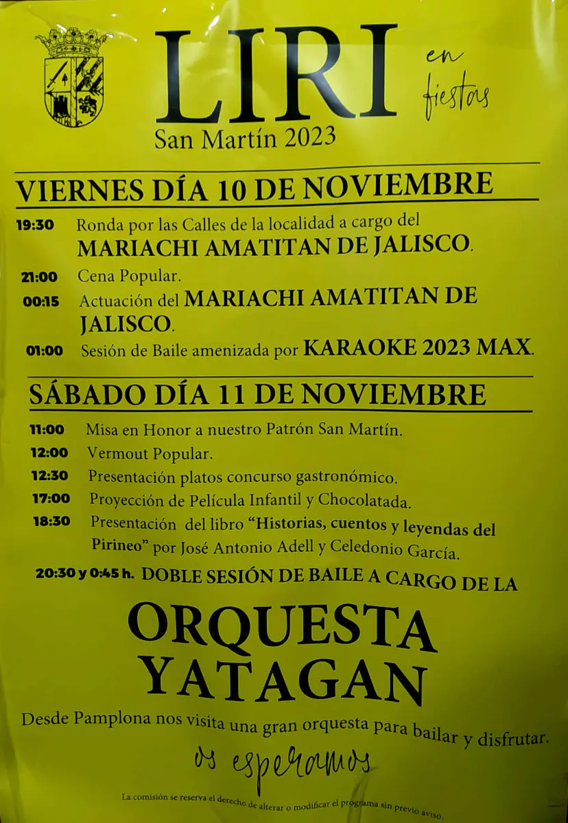 Fiestas de San Martín en Liri 2023 | enBenas.com