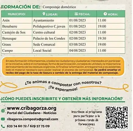 Formación sobre compostaje doméstico en Castejón de Sos | enBenas.com