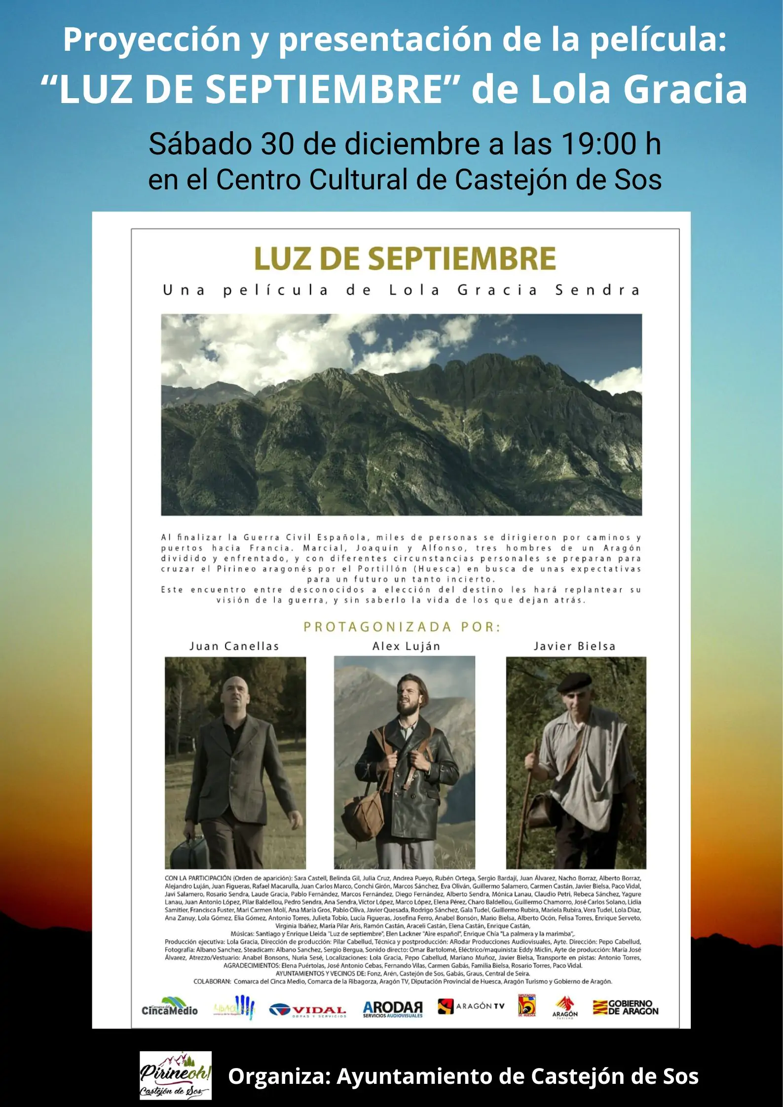 Proyección de la película Luz de Septiembre en Castejón de Sos | enBenas.com