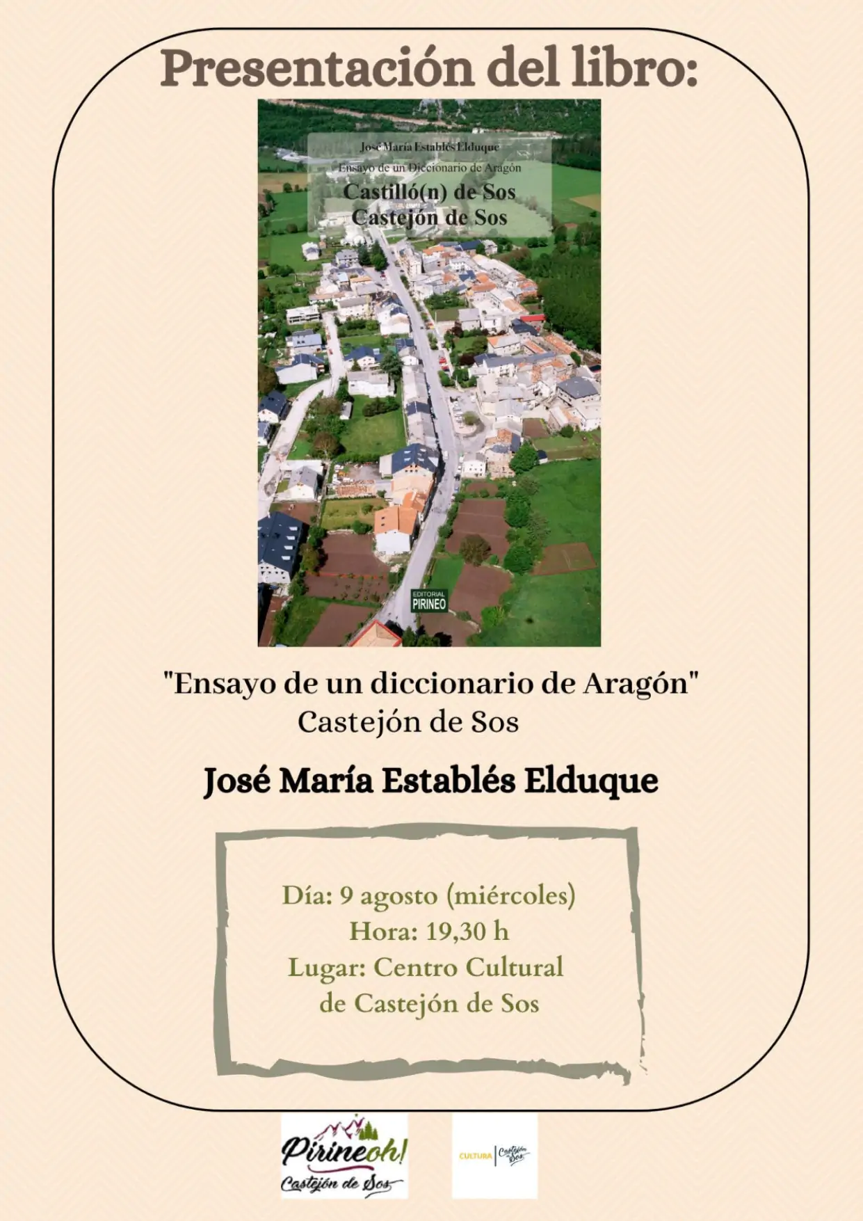 Presentación del libro Ensayo de un diccionario de Aragón: Castejón de Sos | enBenas.com