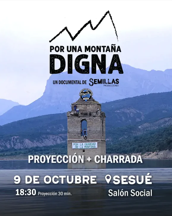 Proyección y charrada Por una montaña digna en Sesué | enBenas.com