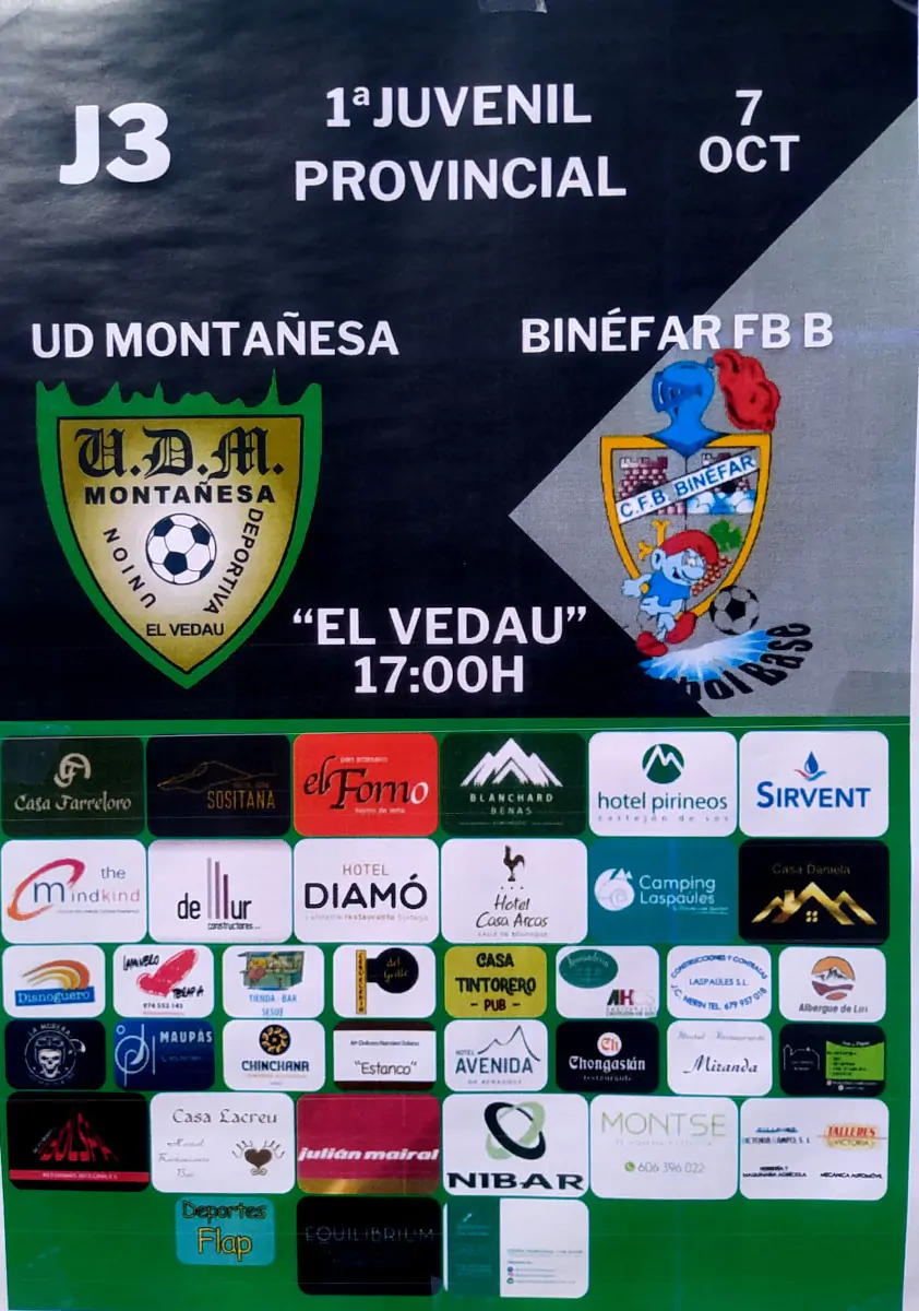 UD Montañesa (juvenil) vs. Binéfar FB B - Temporada 2023/24 Jornada 3 | enBenas.com