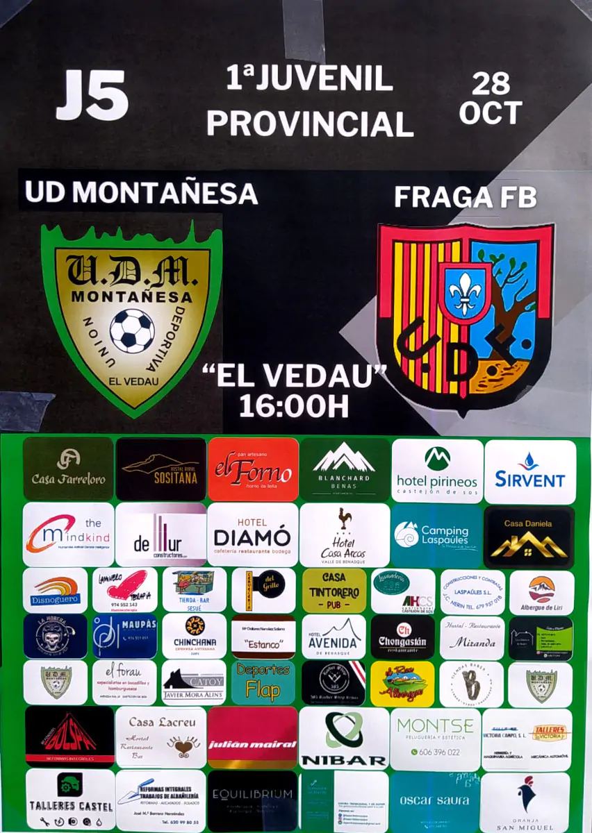 UD Montañesa (juvenil) vs. Fraga FB - Temporada 2023/24 Jornada 5 | enBenas.com