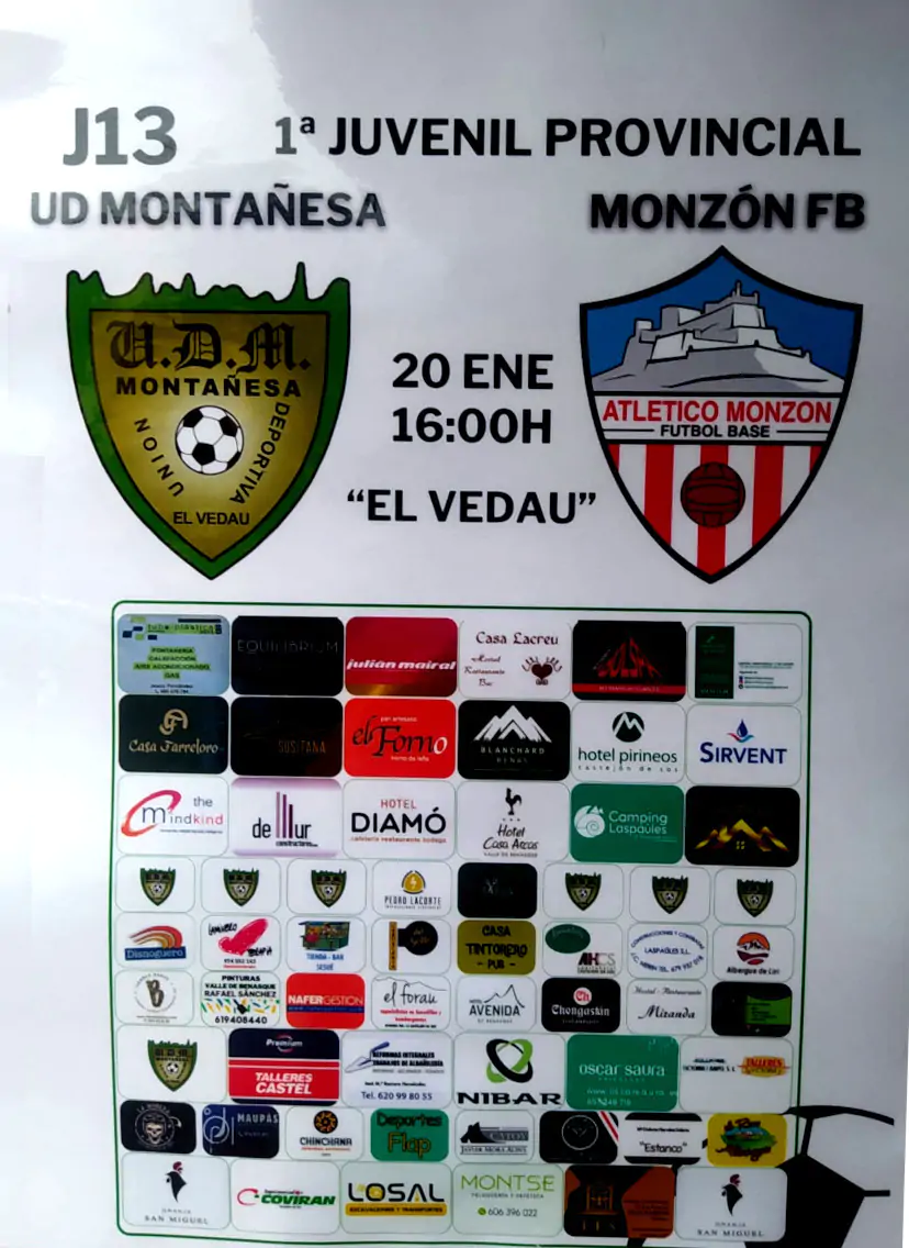 UD Montañesa (juvenil) vs. Monzón FB - Temporada 2023/24 Jornada 13 | enBenas.com