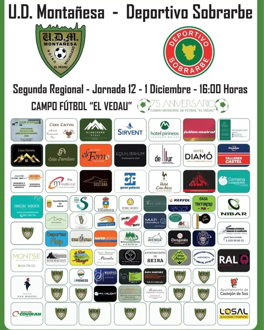 UD Montañesa vs. Deportivo Sobrarbe - Temporada 2024/25 Jornada 12 | enBenas.com