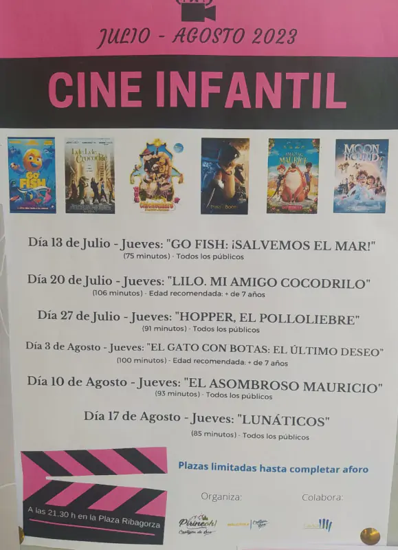 Cine infantil en Castejón de Sos - Verano 2023 | enBenas.com