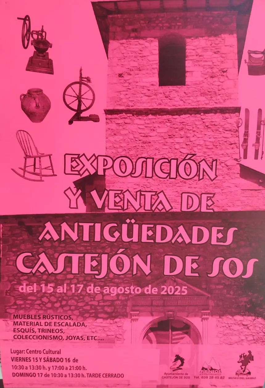 Exposición y venta de antigüedades en Castejón de Sos 2025 | enBenas.com