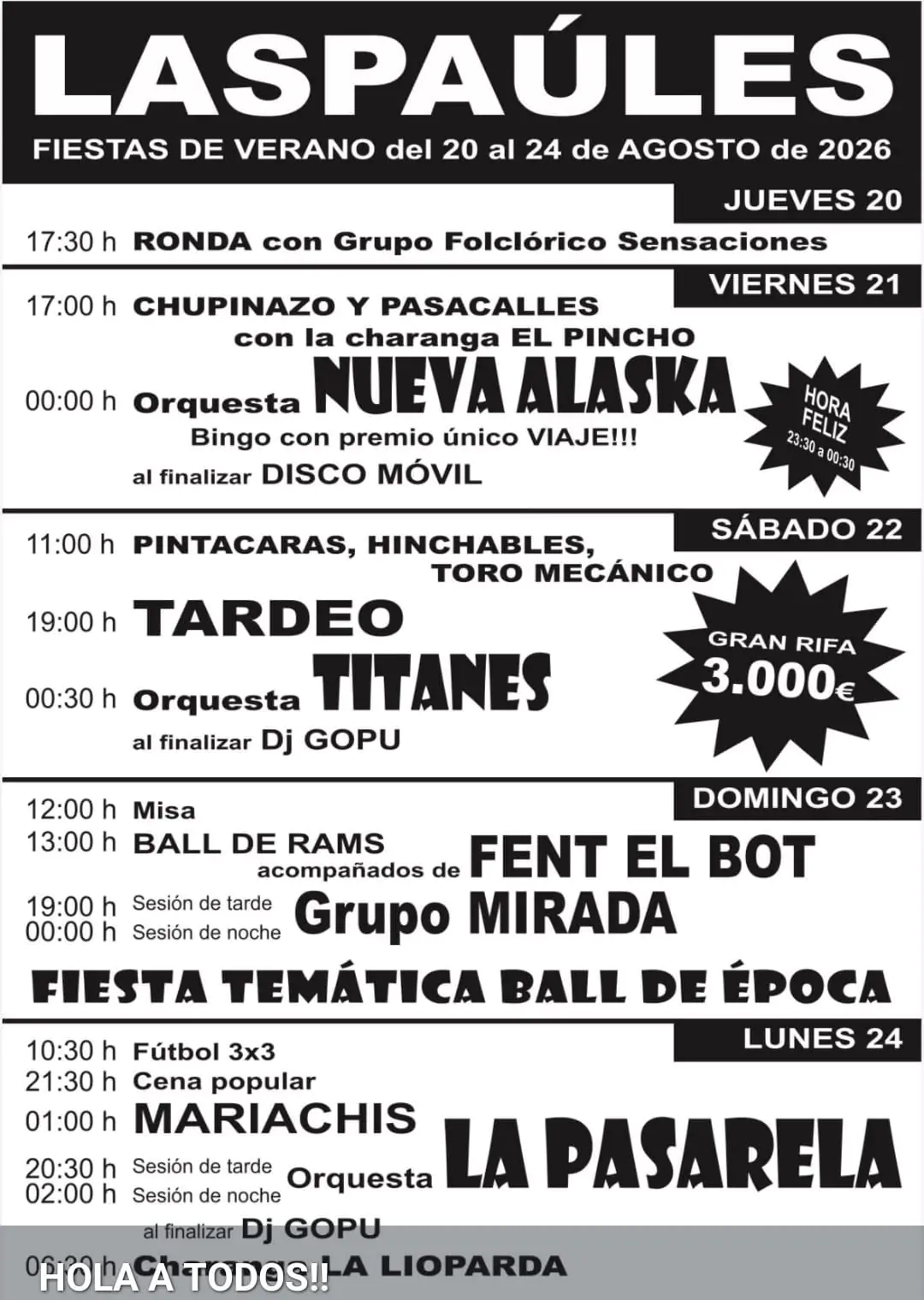 Fiestas de Laspaúles 2026 | enBenas.com