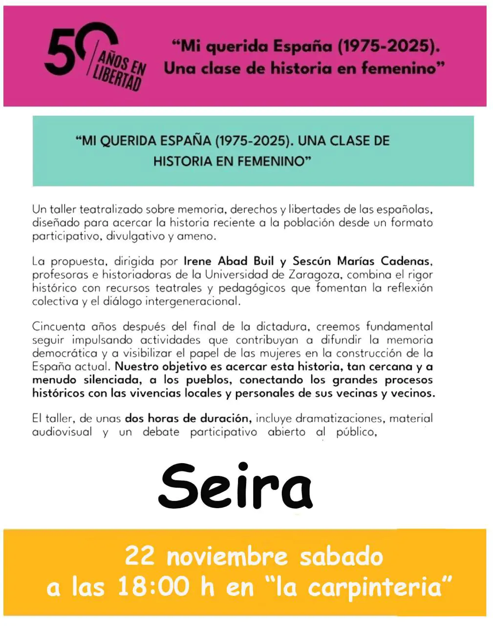 Mi querida España (1975–2025). Una clase de historia en femenino | enBenas.com